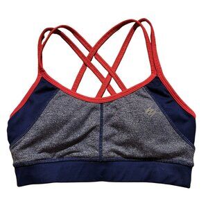 Nicole by Nicole Miller Women's XS Sports Bra Heathered Pink Navy Activewear